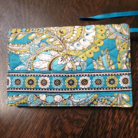 Vera Bradley 👛 "Peacock" Aqua Wallet with Checkbook Cover $14 - Picture 1 of 3